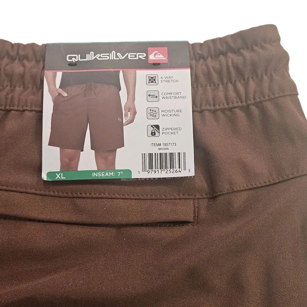 QuicksilverMen's‎ Shorts /Size XL/ Brown / 4-Way Stretch & Moisture Wicking /New